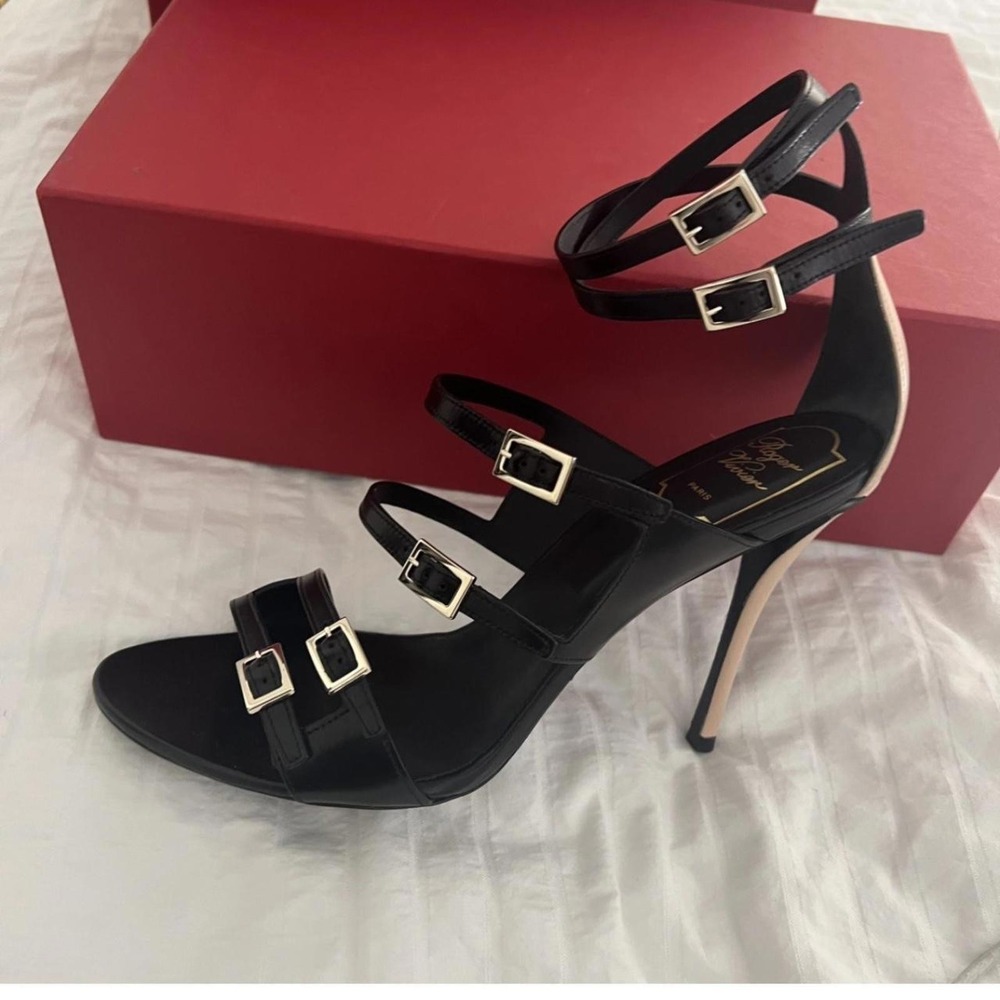 Roger Vivier Paris Stiletto Heels 100mm US 9 Black and Cream